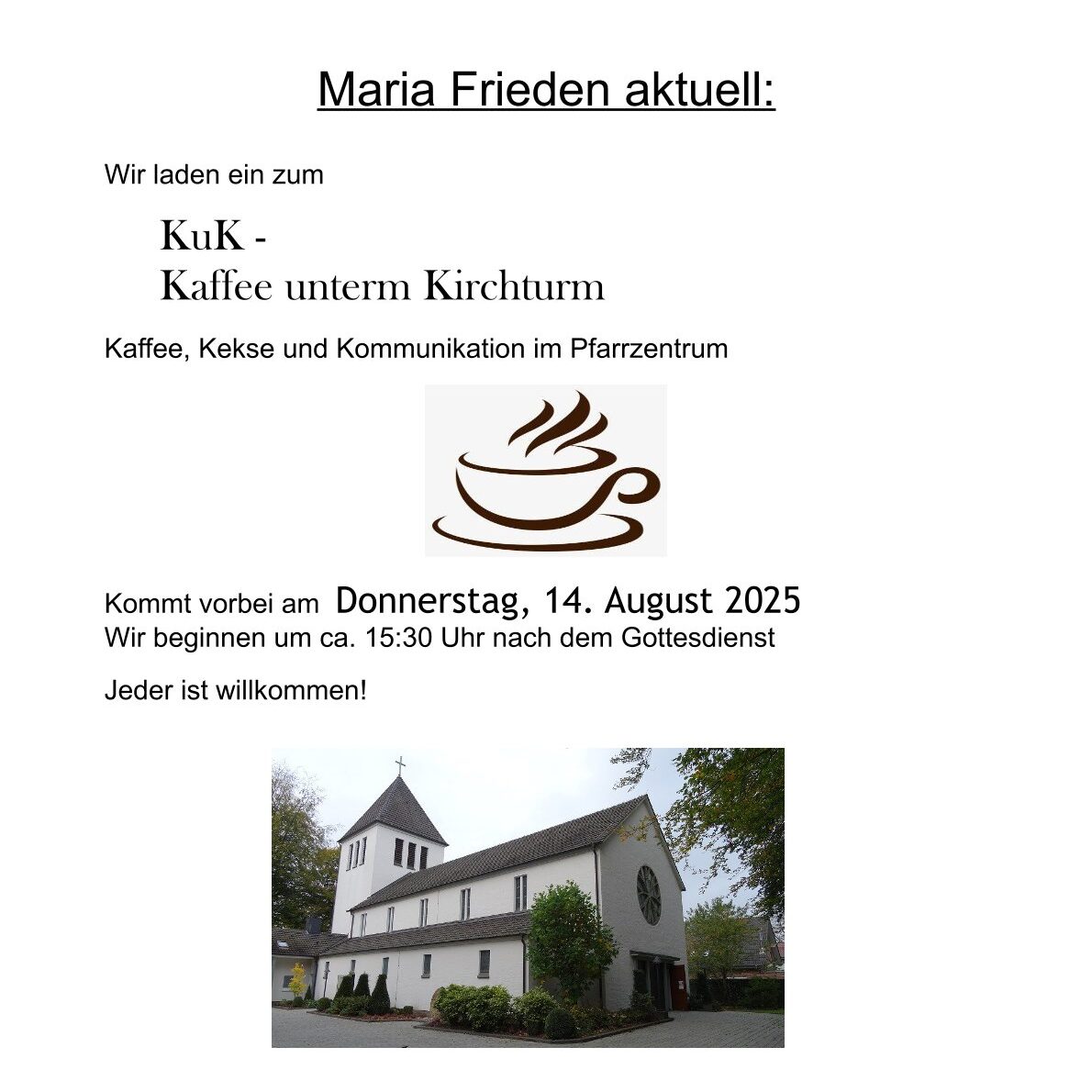 Kaffee unterm Kirchturm August 2025